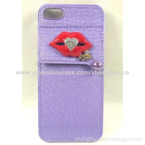 Cute card holder series PU leather case for iPhone 5/5s, OEM are welcomed